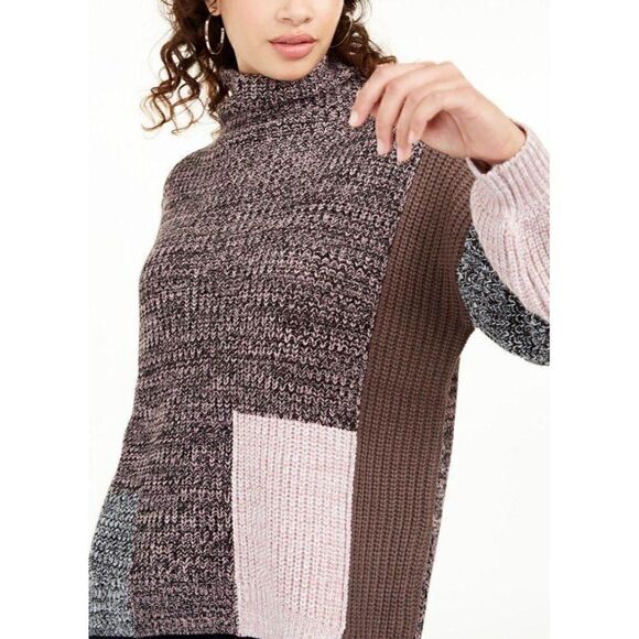 American Rag Sweater Color Block Pink Black Mock Neck Sz Small NEW - Picture 8 of 8